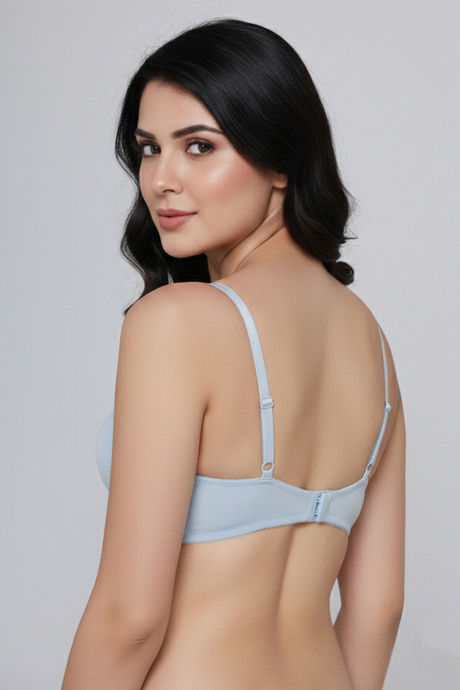 Zivame Padded Plunge Wired Medium Coverage Tshirt Bra - Ice Water — image 2